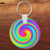 Retro Tie Dye Hippie Psychedelic Sleutelhanger (Voorkant)