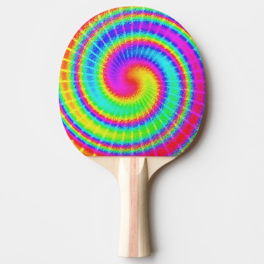 Retro Tie Dye Hippie Psychedelic Tafeltennisbatje (Voorkant)