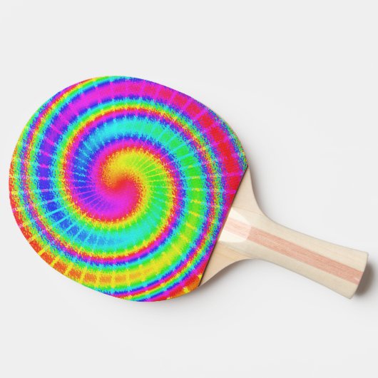 Retro Tie Dye Hippie Psychedelic Tafeltennisbatje (Zijkant)