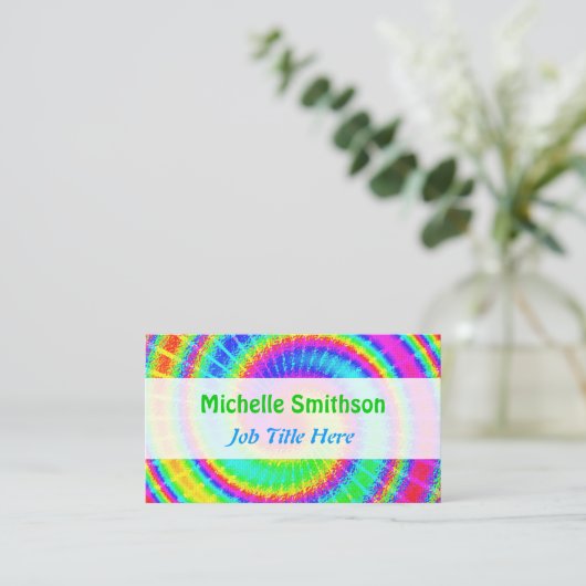 Retro Tie Dye Hippie Psychedelic Visitekaartje (Staand voorkant)