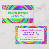 Retro Tie Dye Hippie Psychedelic Visitekaartje (Voorkant / Achterkant)