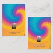 Retro Tie Dye Logo Verdien Display Card Visitekaartje (Voorkant / Achterkant)