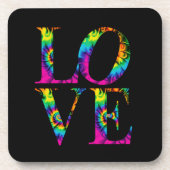Retro Tie Dye Love Typografie Bier Onderzetter (Voorkant)