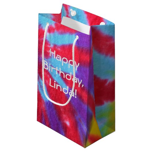 retro tie-dye ontwerp klein cadeauzakje (Voorkant Gekanteld)