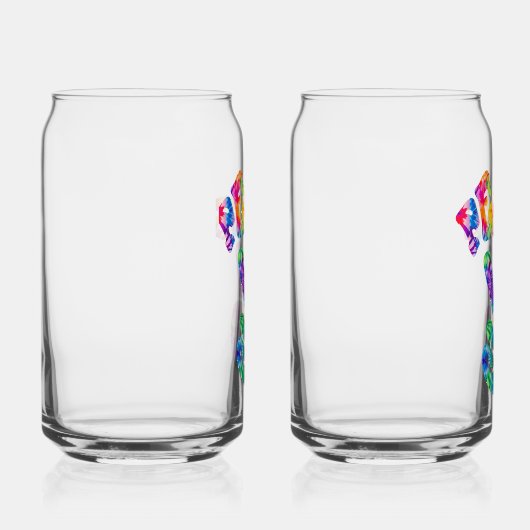 Retro Tie Dye Peace Sign Kan Glas Set (Rechts)