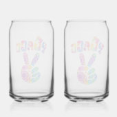Retro Tie Dye Peace Sign Kan Glas Set (Achterkant)