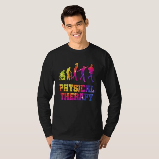 Retro Tie Dye Physical Therapy Evolution  PT Thera T-shirt (Voorkant volledig)
