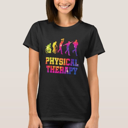 Retro Tie Dye Physical Therapy Evolution  PT Thera T-shirt (Voorkant)