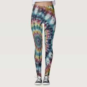 Retro Tie-Dye Stijl op een Paar Aangepaste Moderne Leggings