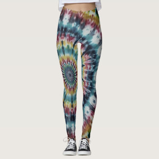 Retro Tie-Dye Stijl op een Paar Aangepaste Moderne Leggings
