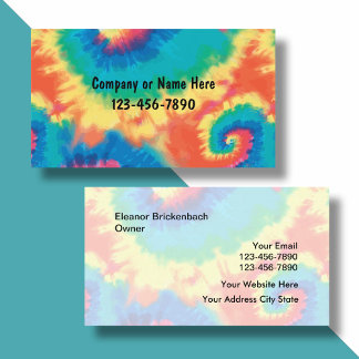 Retro Tie Dye Stijl Visitekaartjes