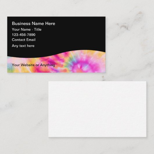 Retro Tie Dye Theme Visitekaartjes Design (Voorkant / Achterkant)