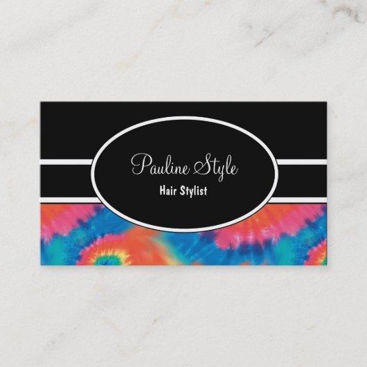 Retro Tie Dye Visitekaartjes (Voorkant)