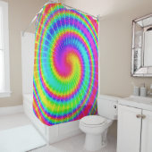 Retro TieDye Hippie Psychedelic Kleurrijke jaren ' Douchegordijn (In situ)