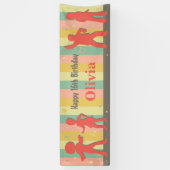 Retro Tiener Disco Dans Verjaardagsfeest Banner (Verticaal)
