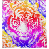 Retro Tiger Head - Tiger Douchegordijn (Voorkant)