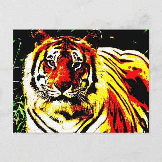 Retro Tiger Pop Art Briefkaart (Voorkant)