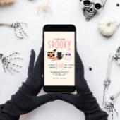 Retro Tijd om Spooky Halloween Party te Krijgen Kaart