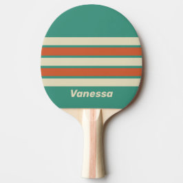 Retro Tijdloos Over Strepen met Naam Tafeltennisbatje