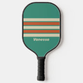 Retro Tijdloos Over Striping Met Naam Pickleball Paddle (Achterkant)