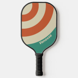 Retro Tijdloze Cirkel Streep met Naam Pickleball Paddle