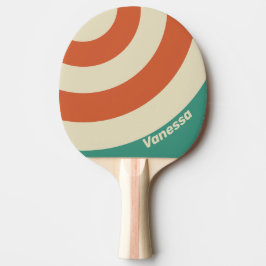 Retro Tijdloze Cirkel Streep met Naam Tafeltennisbatje