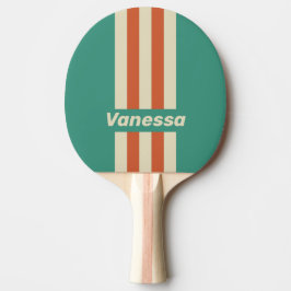Retro Tijdloze Speld Strepen met Naam Tafeltennisbatje