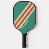 Retro Tijdloze Strepen met Naam Pickleball Paddle (Achterkant)