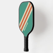 Retro Tijdloze Strepen met Naam Pickleball Paddle (Links)
