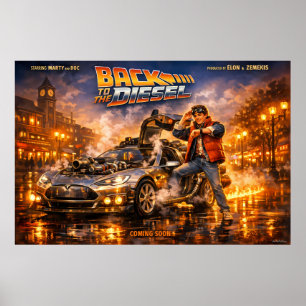 Retro Tijdreis Avonturenposter voor 's Nachts Poster