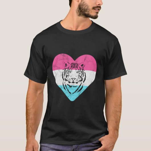 Retro  tijger cadeau voor vrouwen of meisjes t-shirt (Voorkant)