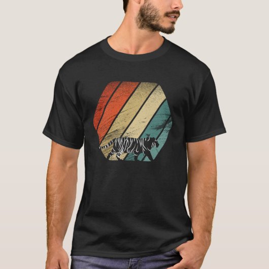 Retro  Tijger en schattig dier T-shirt (Voorkant)