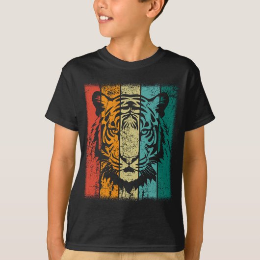 Retro Tijger Gezicht T-shirt (Voorkant)