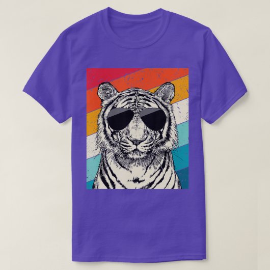Retro  tijger met zonnebril Wild Animal Lo T-shirt (Design voorkant)