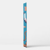 Retro tijger, palmboom, bloemmotief Case-Mate iPhone case (Achterkant / Rechts)