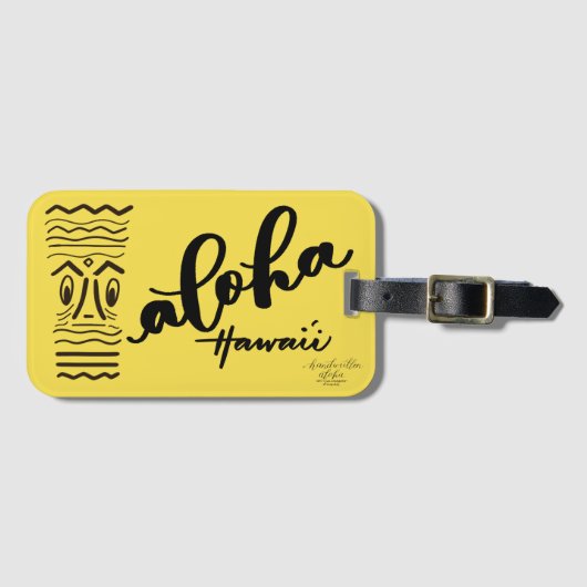 Retro Tiki Aloha Luggage Bag Label Bagagelabel (Voorkant (horizontaal))