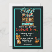 Retro Tiki Bar Cocktail Party Kaart (Voorkant)