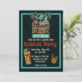 Retro Tiki Bar Cocktail Party Kaart (Staand voorkant)