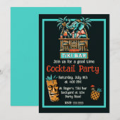 Retro Tiki Bar Cocktail Party Kaart (Voorkant / Achterkant)