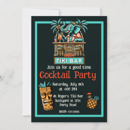 Retro Tiki Bar Cocktail Party Kaart