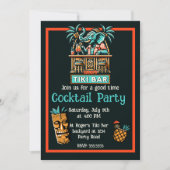 Retro Tiki Bar Cocktail Party Kaart (Voorkant)