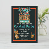 Retro Tiki Bar Cocktail Party Kaart (Staand voorkant)