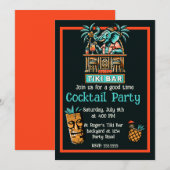 Retro Tiki Bar Cocktail Party Kaart (Voorkant / Achterkant)
