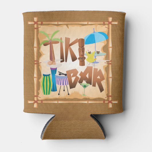Retro Tiki Bar-partij Blikjeskoeler (Voorkant)
