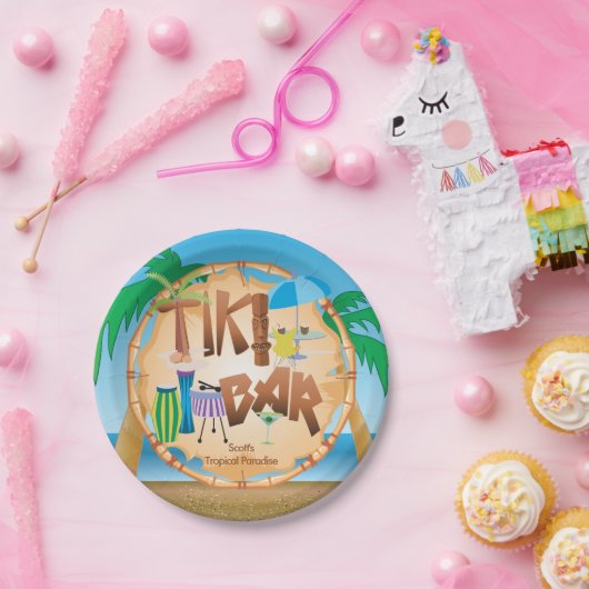 Retro Tiki Bar-partij Papieren Bordje (Feest)
