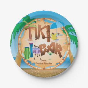 Retro Tiki Bar-partij Papieren Bordje