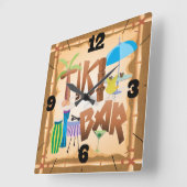 Retro Tiki Bar Vierkante Klok (Hoek)