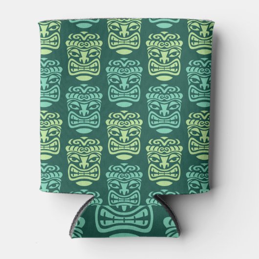 Retro Tiki Beach Bar Patroon Blikjeskoeler (Voorkant)