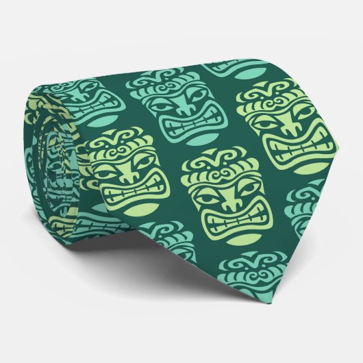 Retro Tiki Beach Bar Patroon Stropdas (Opgerold)