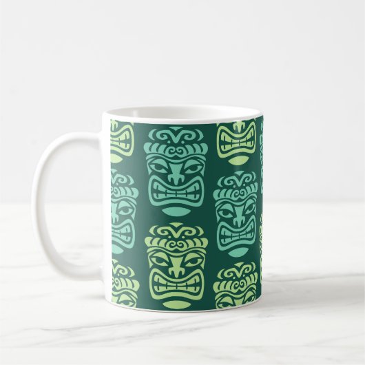 Retro Tiki Beach Bar Pattern Koffiemok (Links)